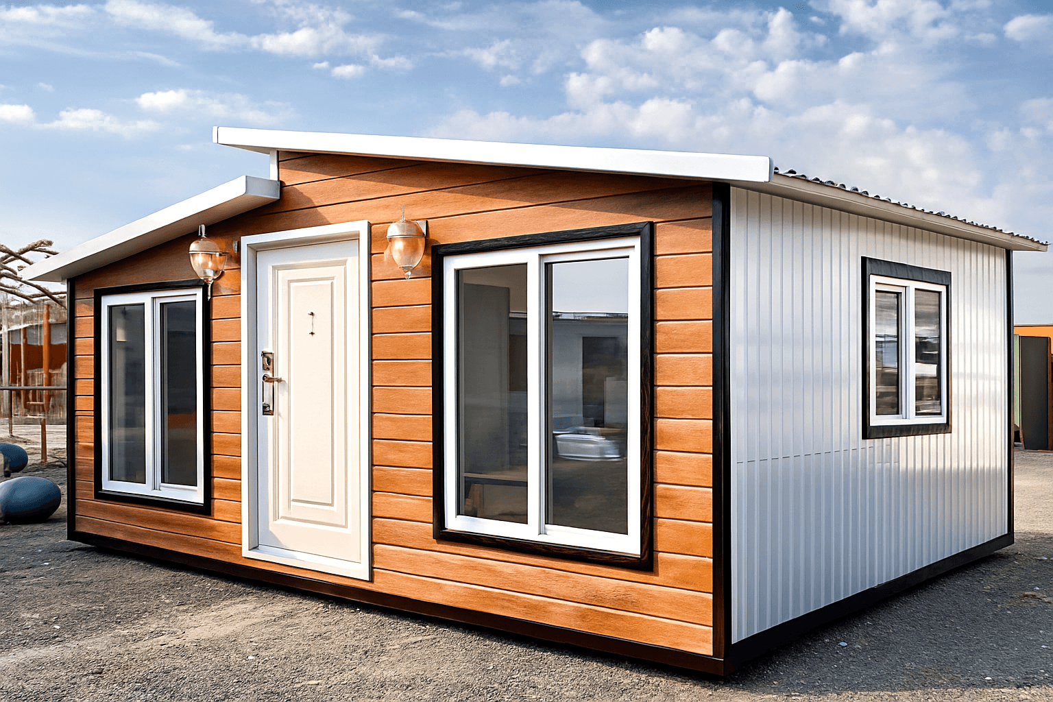 کانکس ویلایی ۳۰ متری – نمای طرح چوب مدرن